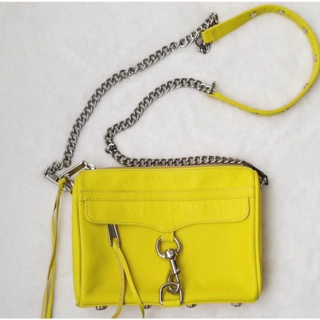 Rebecca Minkoff Mini M.A.C. Leather Crossbody Shoulder Bag Sunny Yellow Coolgirl